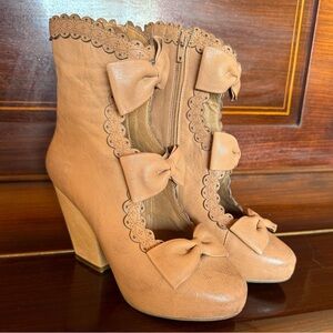 Jeffrey Campbell 6.5 womens brown bow booties